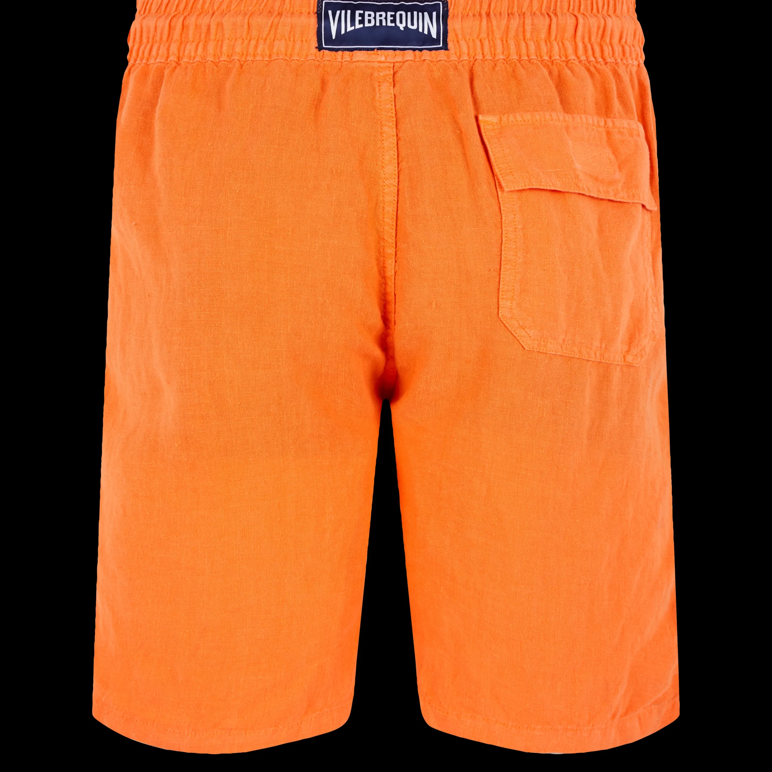 Shop Vilebrequin Men Linen Bermuda Shorts Cargo Pockets Guava/Orange