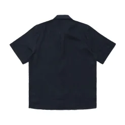 Hot Vilebrequin Men Linen Bowling Shirt In Solid Navy - X Malbon Navy/Blue