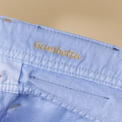 Sale Vilebrequin Men Linen Jeans Drill 5-Pockets Solid Divine/Blue