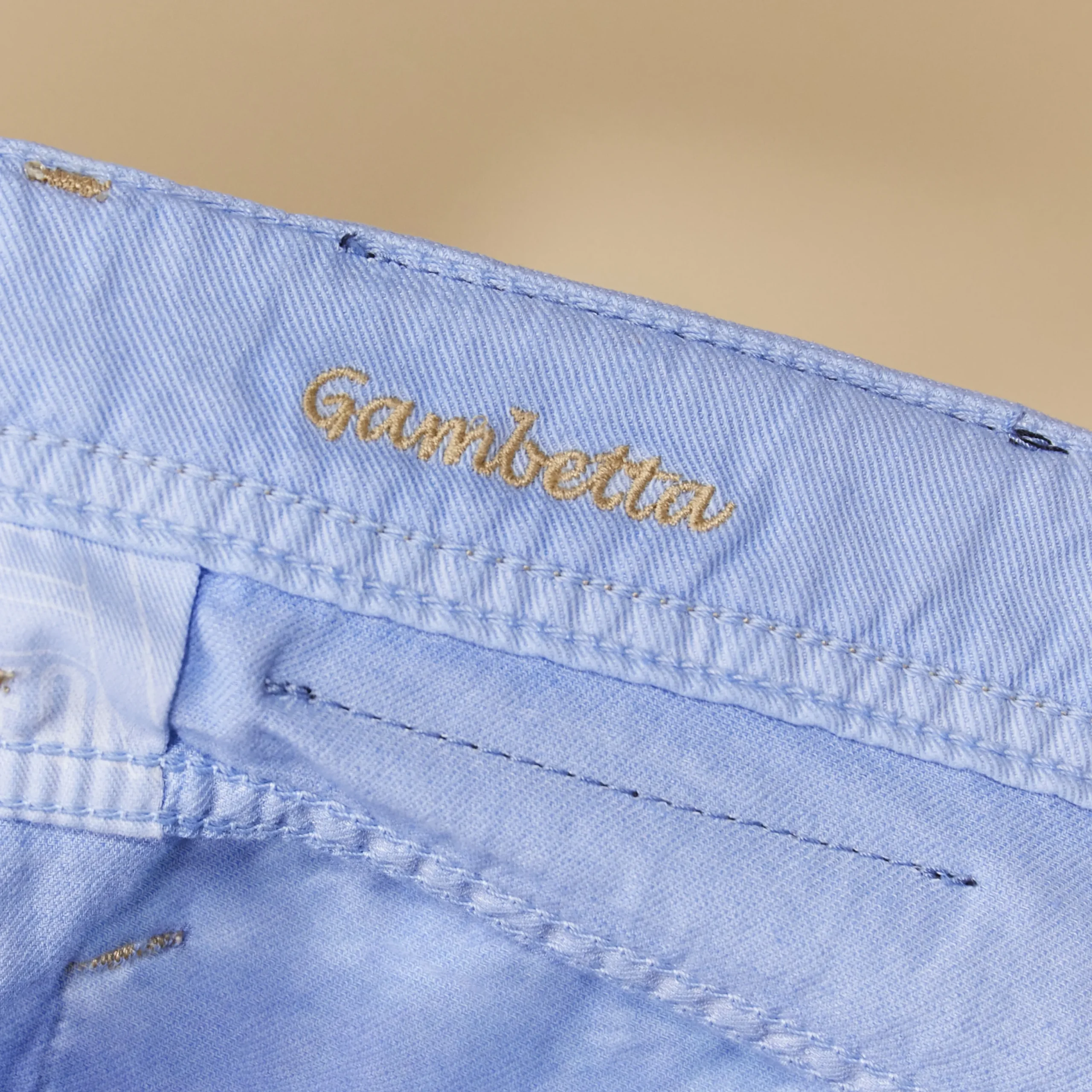 Sale Vilebrequin Men Linen Jeans Drill 5-Pockets Solid Divine/Blue
