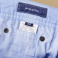 Sale Vilebrequin Men Linen Jeans Drill 5-Pockets Solid Divine/Blue