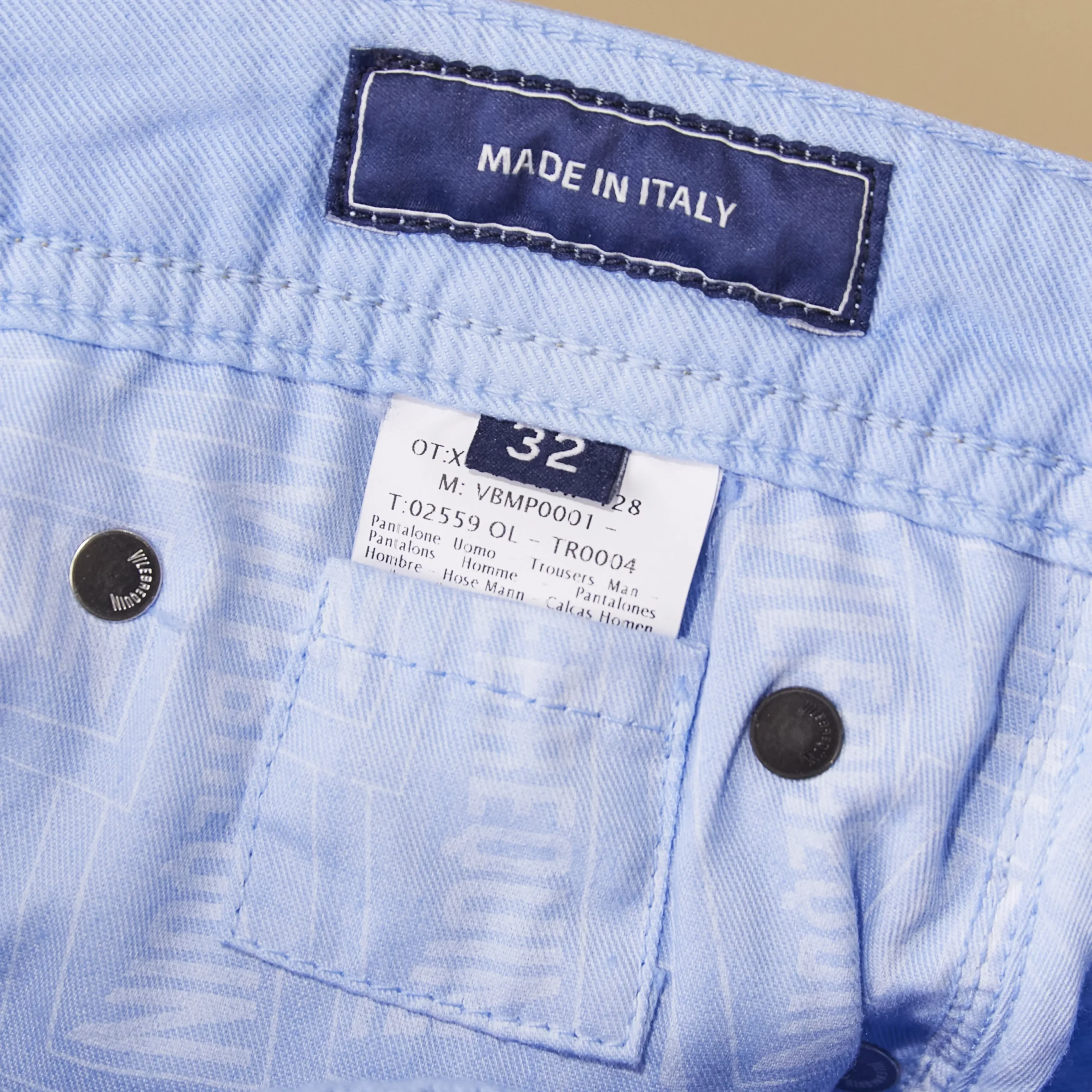Sale Vilebrequin Men Linen Jeans Drill 5-Pockets Solid Divine/Blue