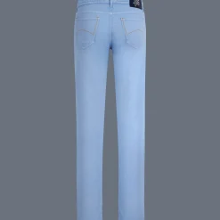 Sale Vilebrequin Men Linen Jeans Drill 5-Pockets Solid Divine/Blue