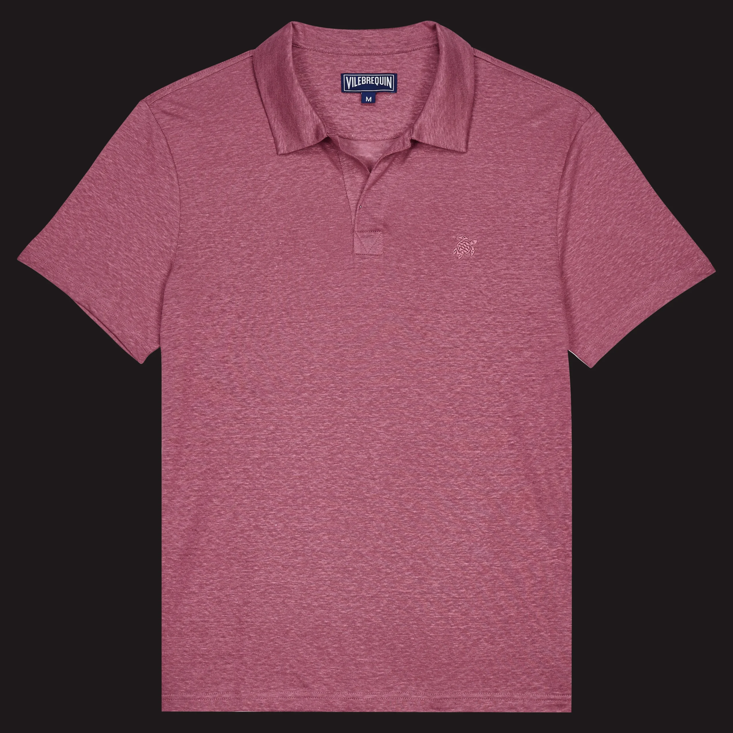 Cheap Vilebrequin Men Linen Jersey Polo Shirt Solid Murasaki/Purple