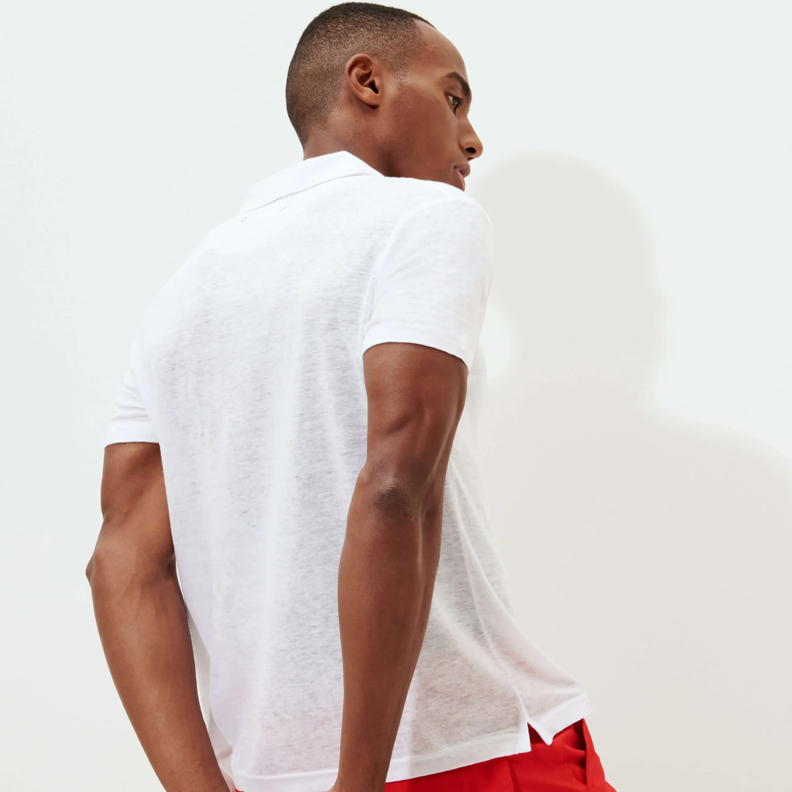 Outlet Vilebrequin Men Linen Jersey Polo Shirt Solid White/White
