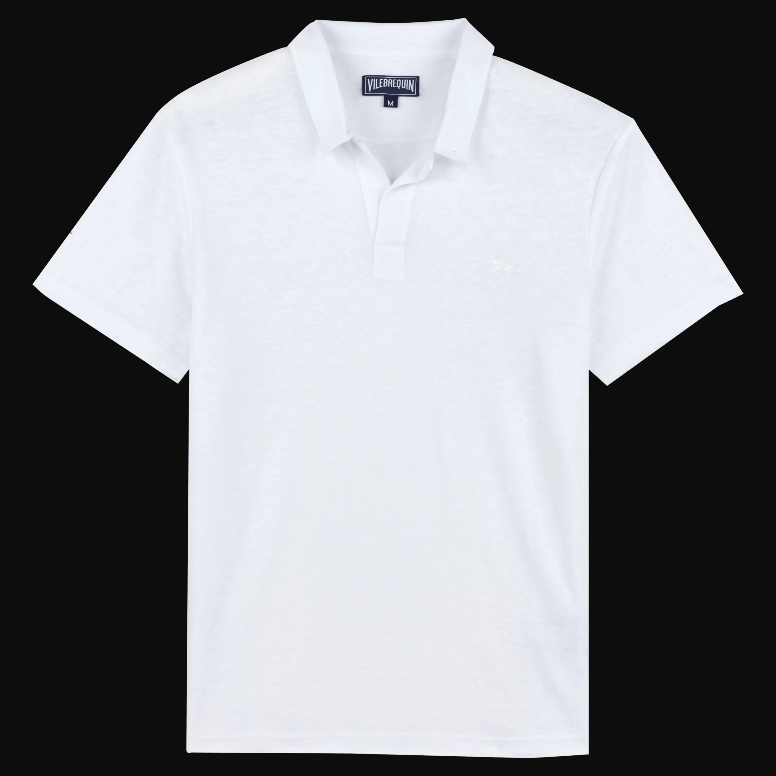 Outlet Vilebrequin Men Linen Jersey Polo Shirt Solid White/White