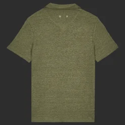 Shop Vilebrequin Men Linen Jersey Polo Shirt Solid Olivier/Green