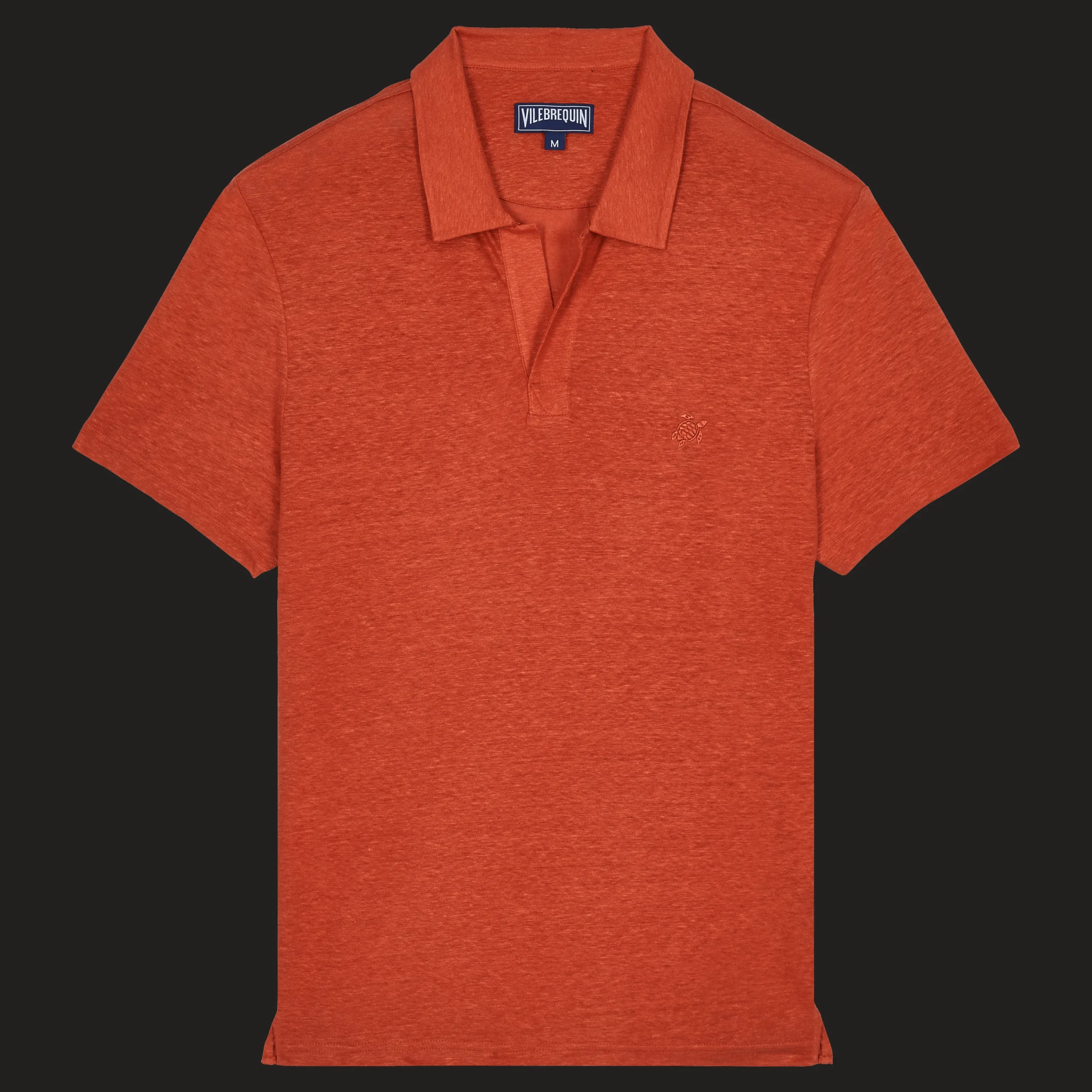 Online Vilebrequin Men Linen Jersey Polo Shirt Solid Tomette/Red