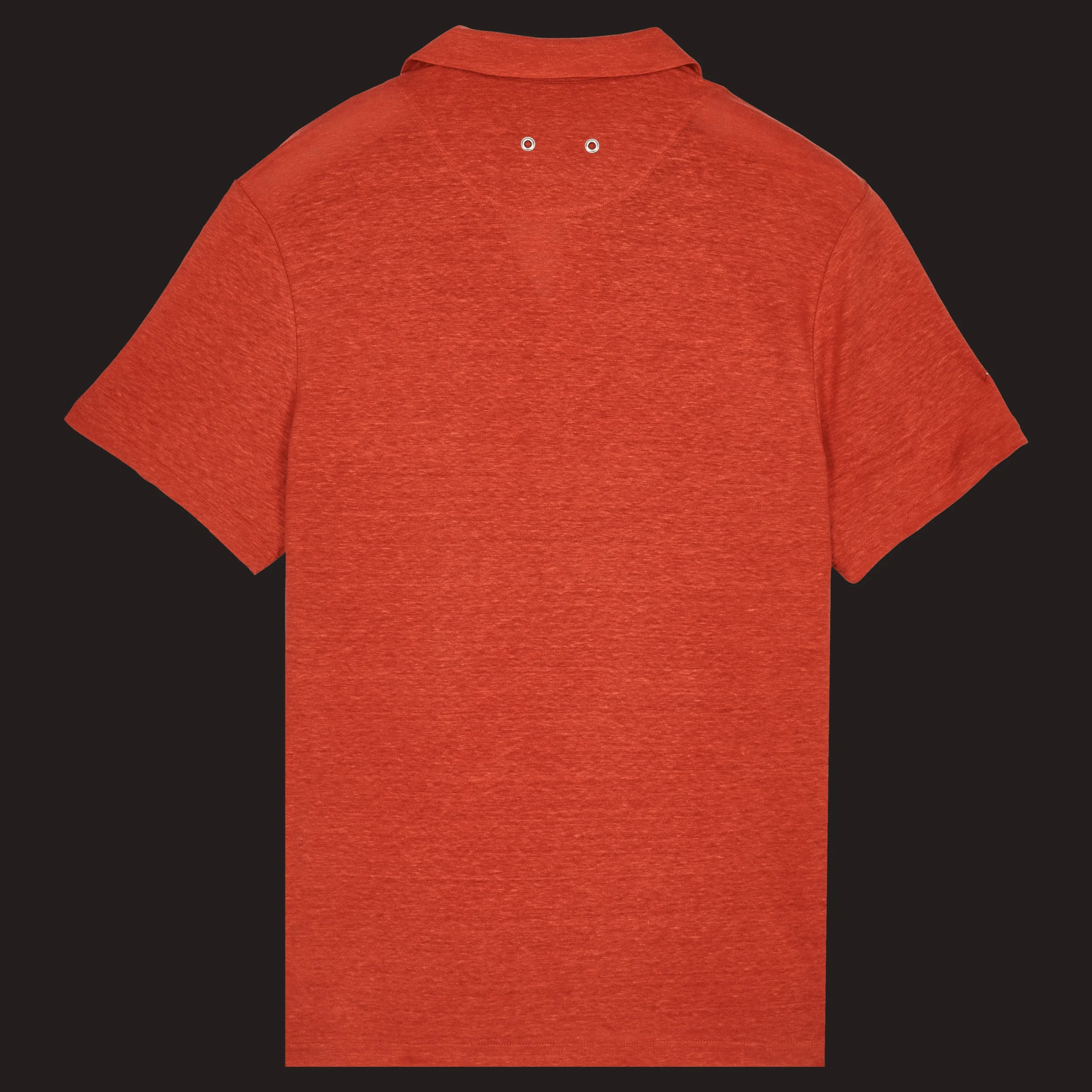Online Vilebrequin Men Linen Jersey Polo Shirt Solid Tomette/Red