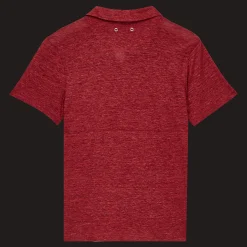 Hot Vilebrequin Men Linen Jersey Polo Shirt Solid Heather Burgundy/Red