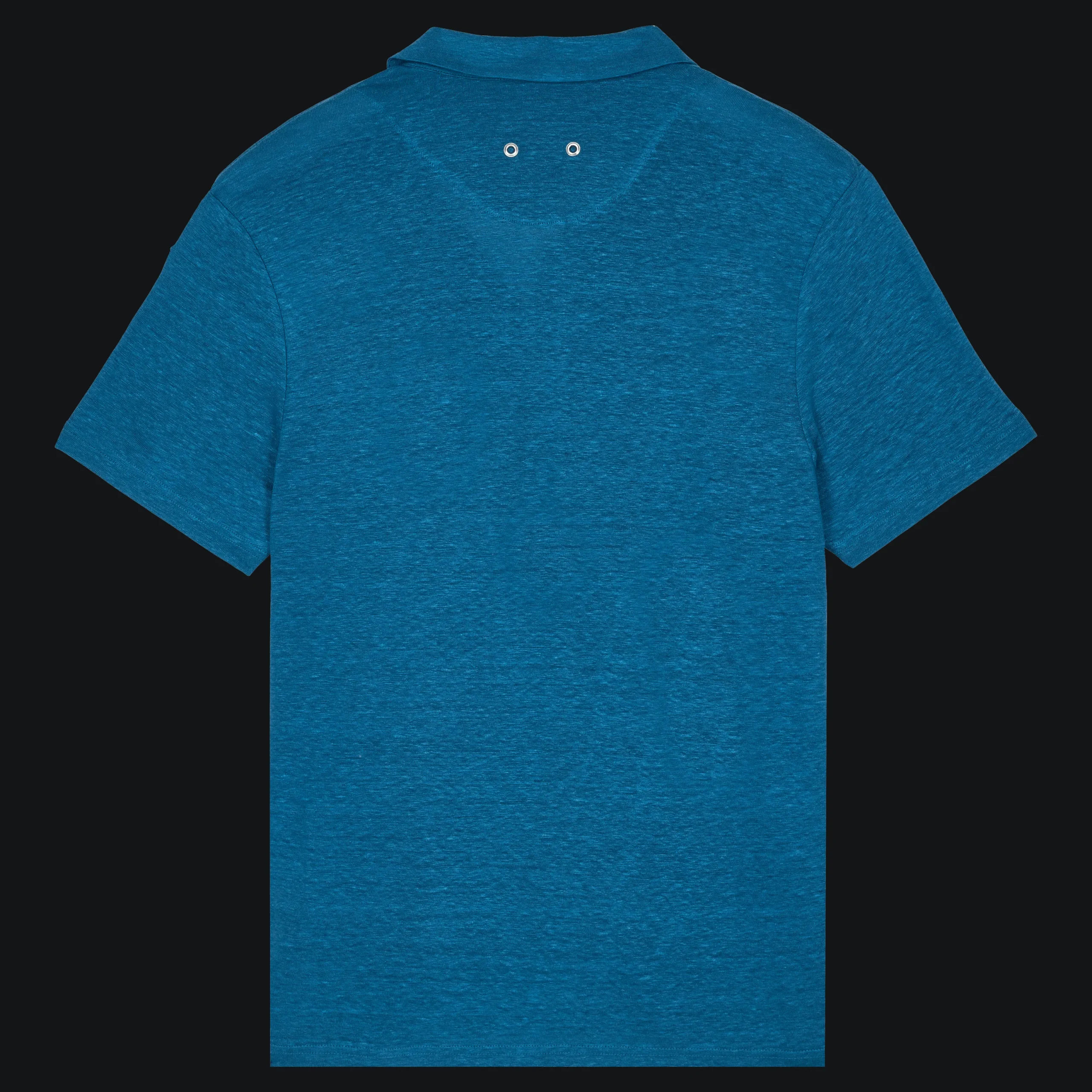 Best Vilebrequin Men Linen Jersey Polo Shirt Solid Calanque/Blue