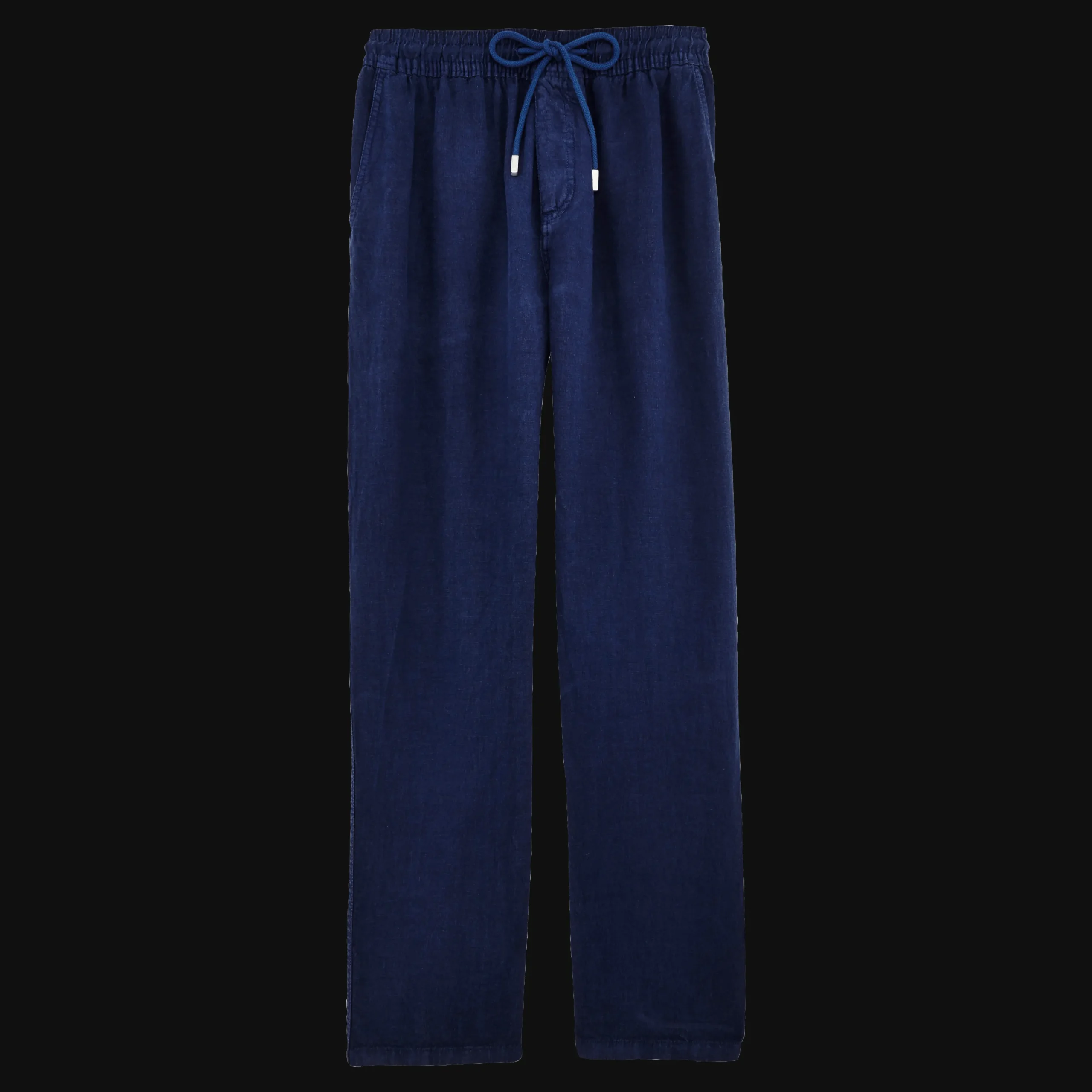 Cheap Vilebrequin Men Linen Pants Solid Navy/Blue