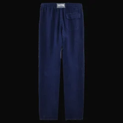 Cheap Vilebrequin Men Linen Pants Solid Navy/Blue