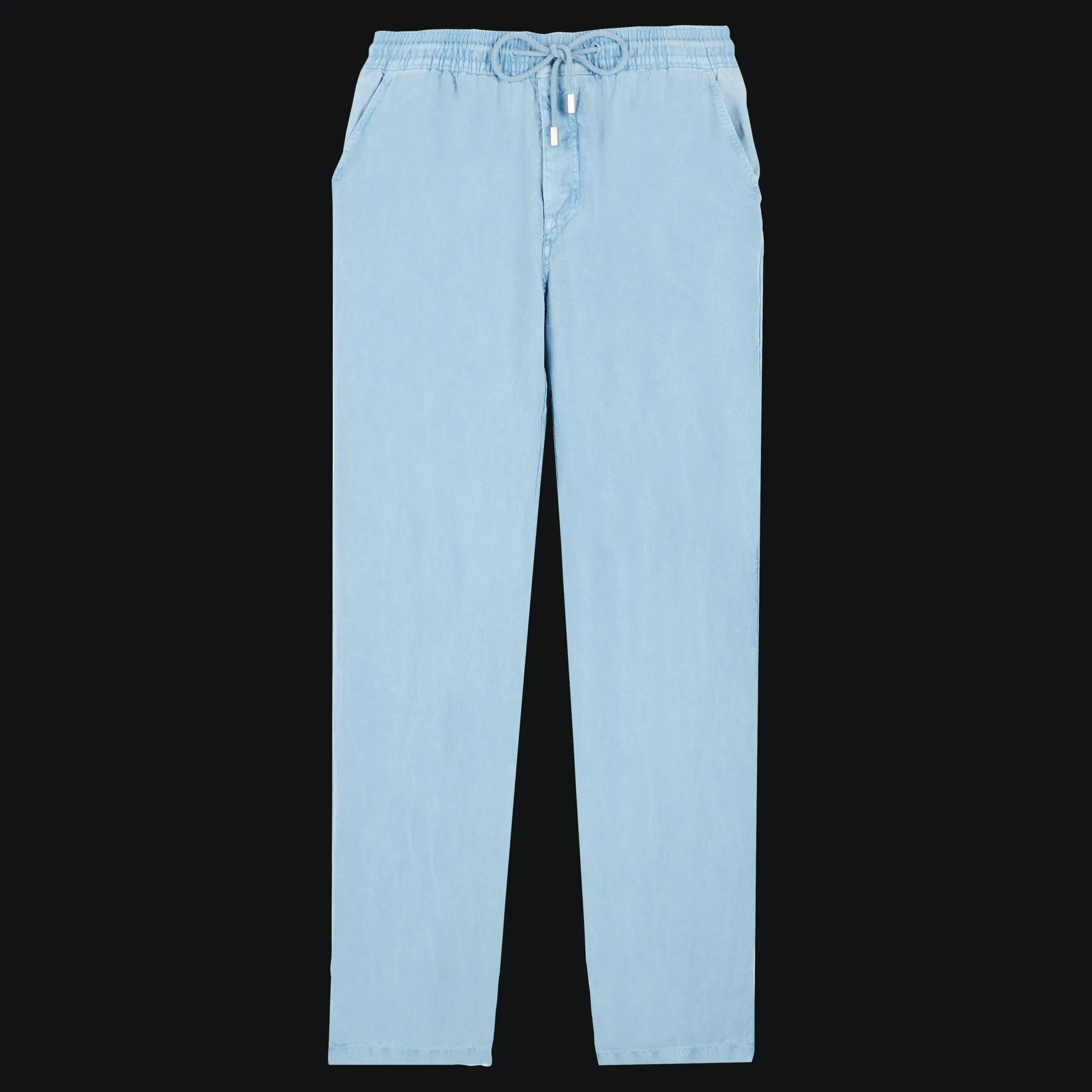 Hot Vilebrequin Men Linen Pants Solid Mineral Dye Source/Blue