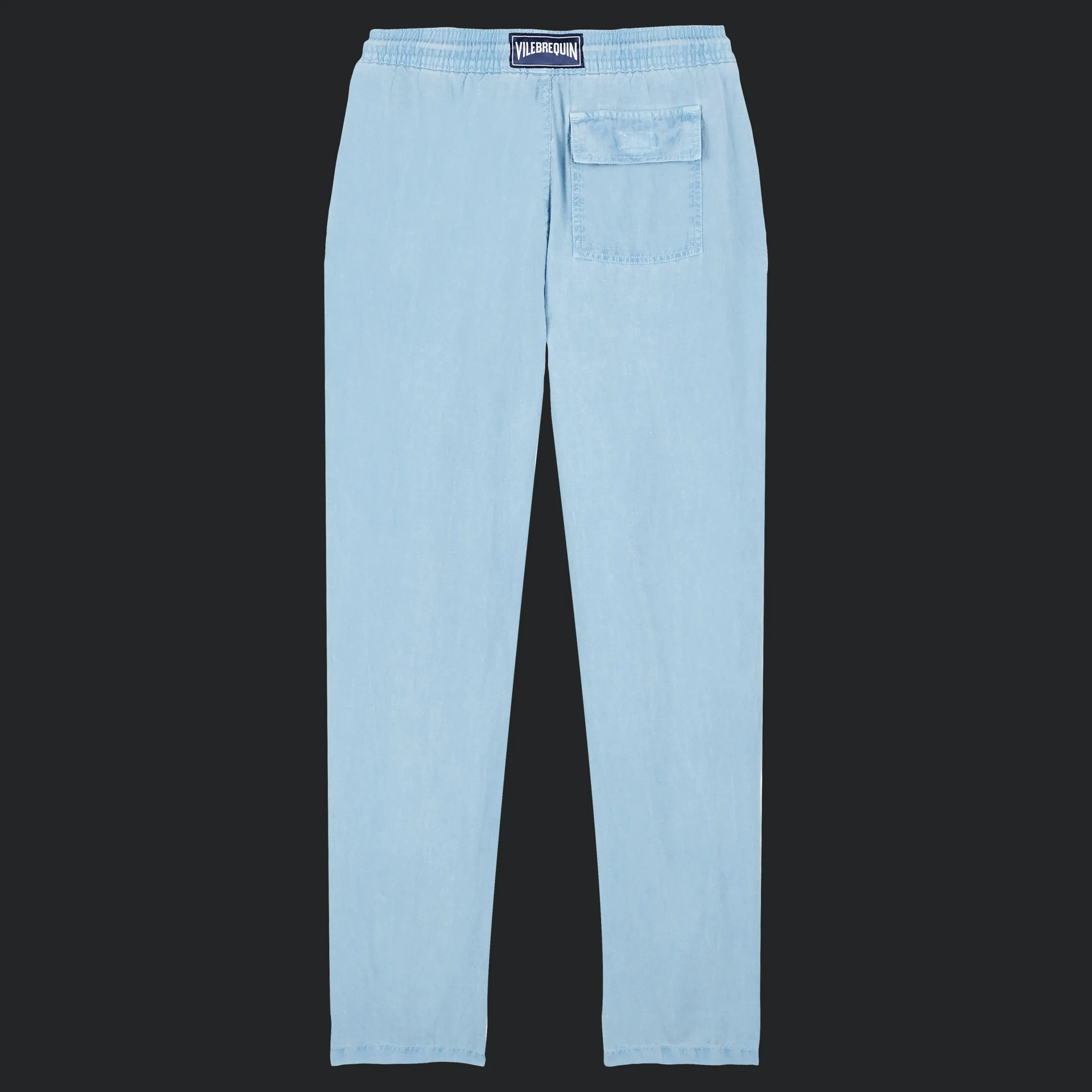 Hot Vilebrequin Men Linen Pants Solid Mineral Dye Source/Blue