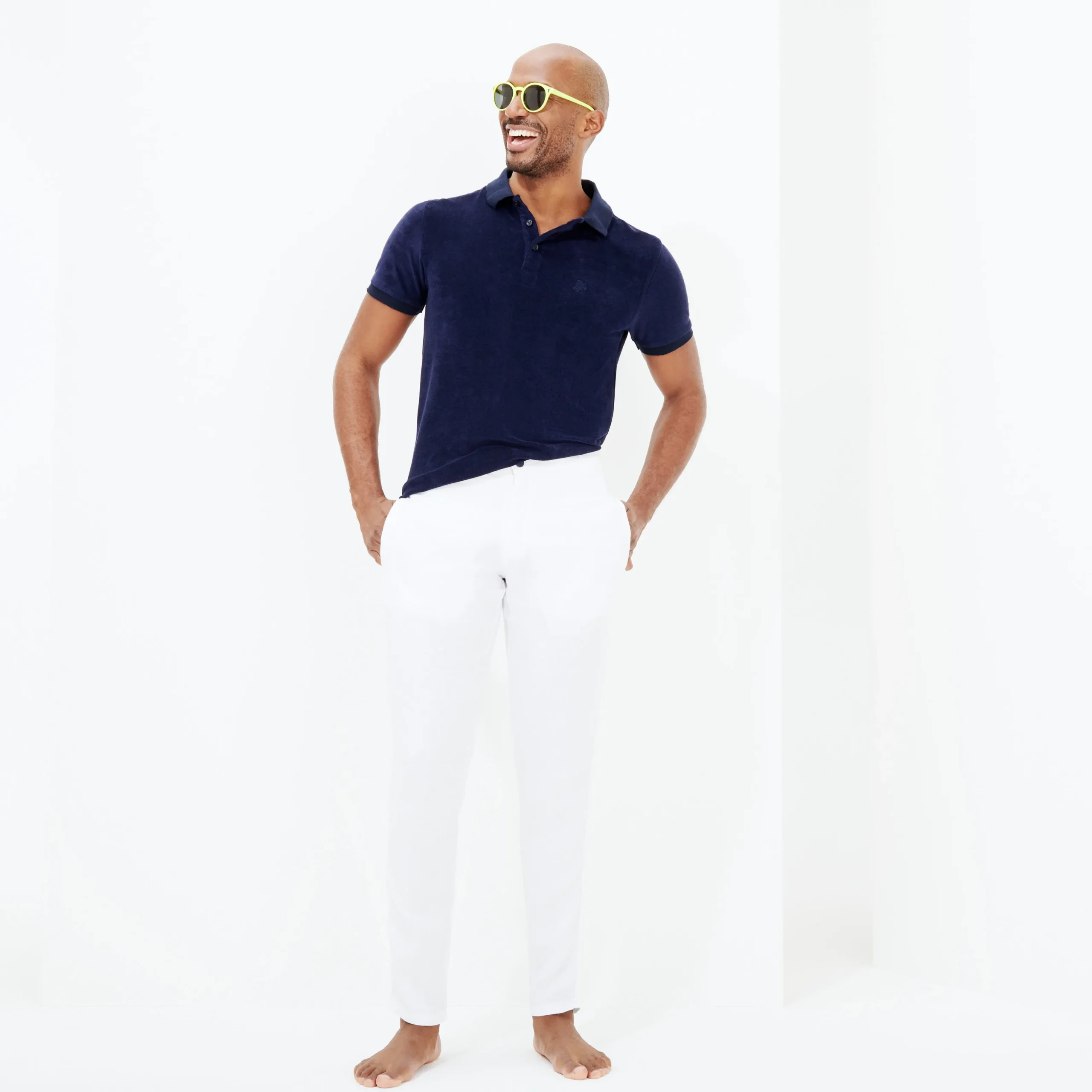 Clearance Vilebrequin Men Linen Pants Straight Solid White/White
