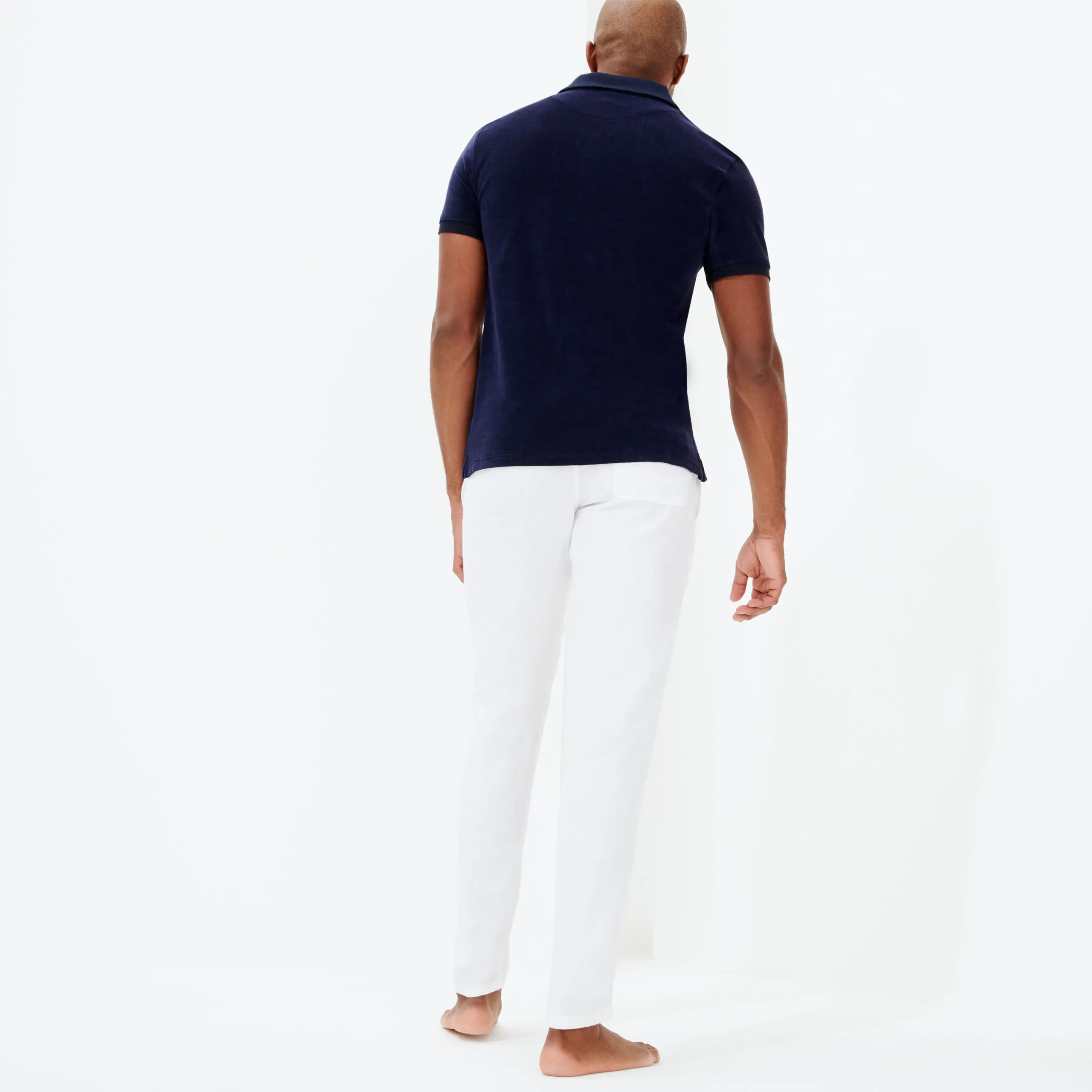 Clearance Vilebrequin Men Linen Pants Straight Solid White/White