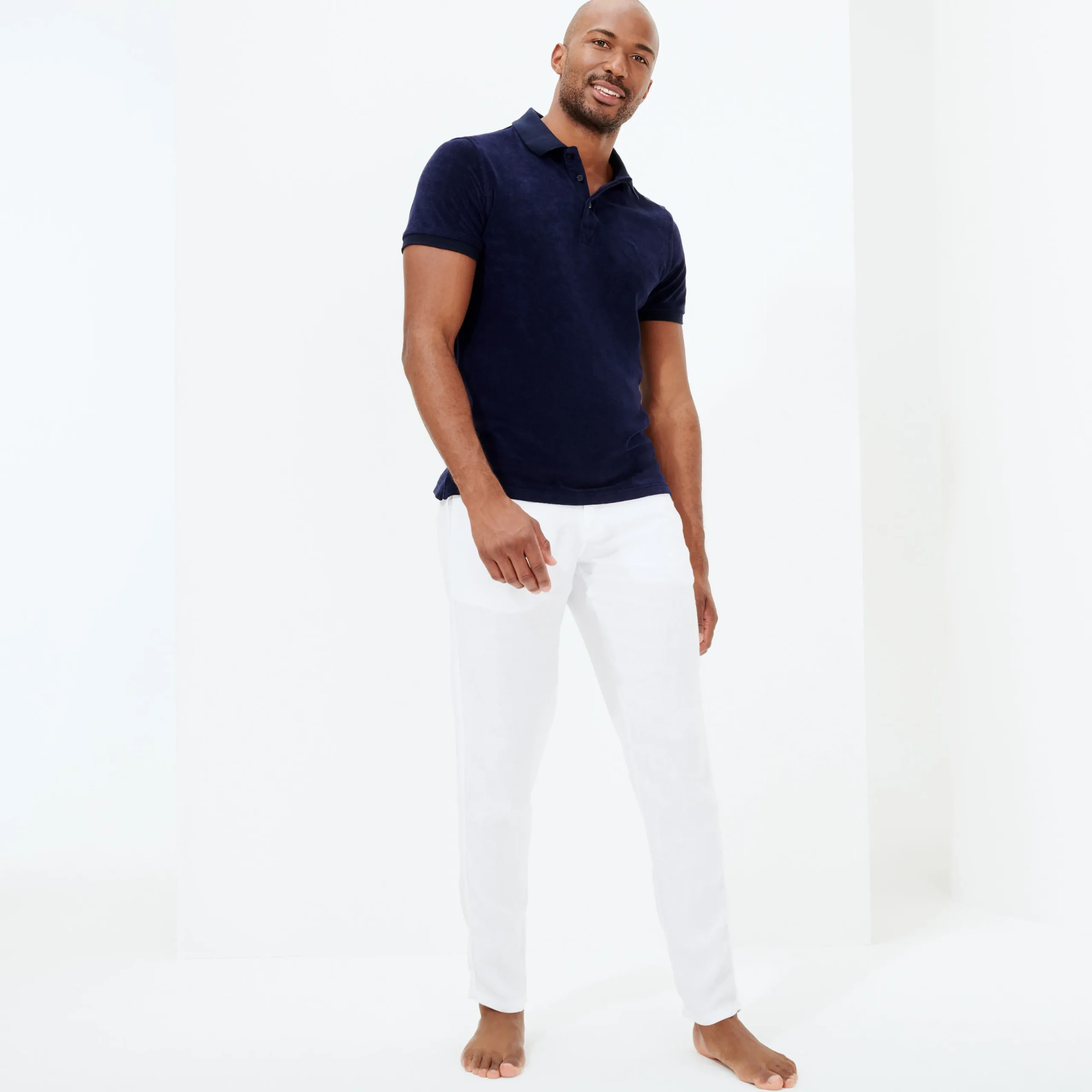 Clearance Vilebrequin Men Linen Pants Straight Solid White/White