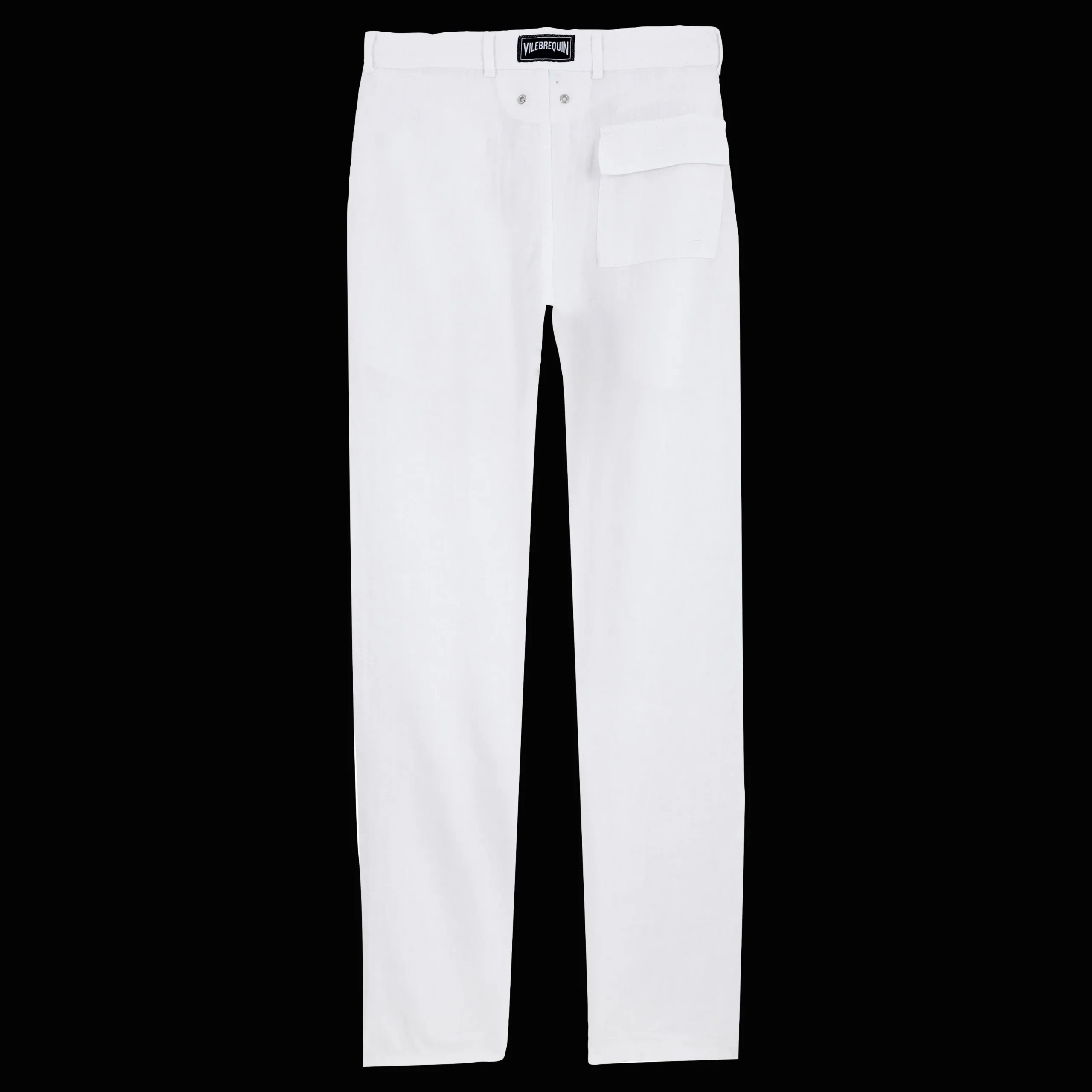 Clearance Vilebrequin Men Linen Pants Straight Solid White/White