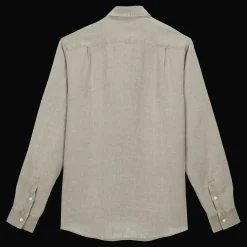 Clearance Vilebrequin Men Linen Shirt Solid Eucalyptus/Green