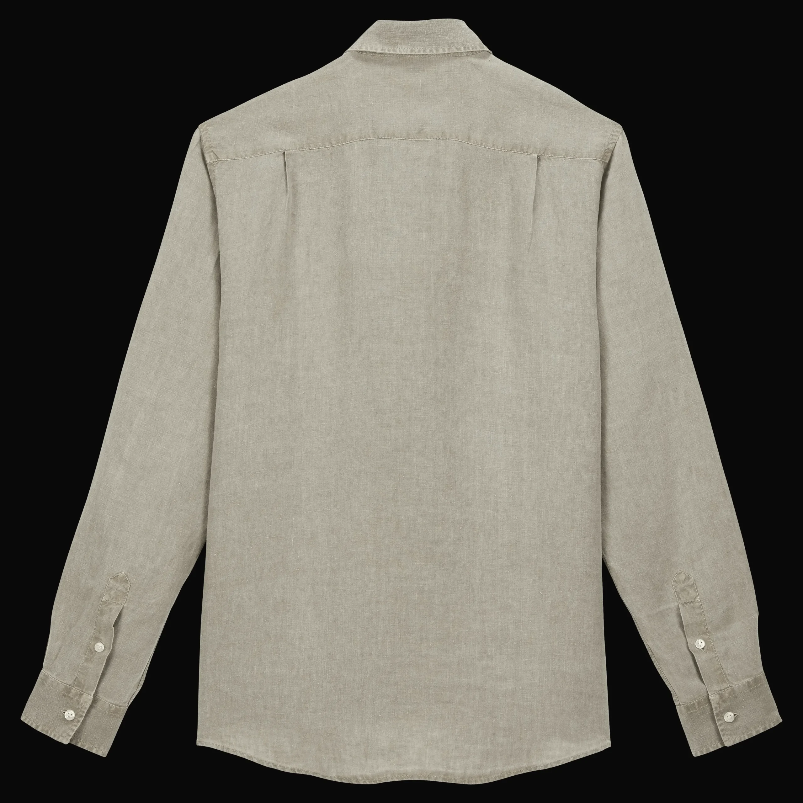 Clearance Vilebrequin Men Linen Shirt Solid Eucalyptus/Green