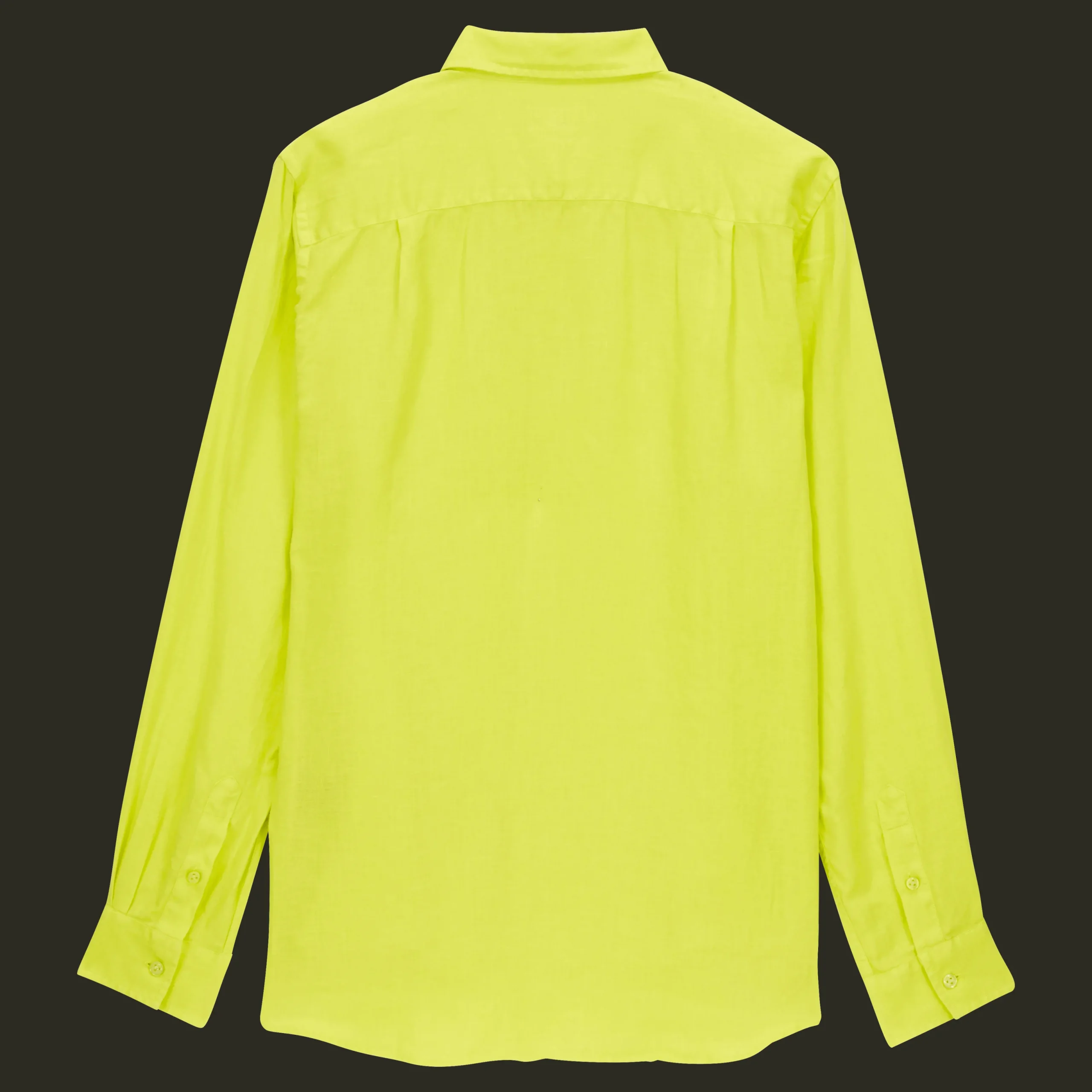 Best Vilebrequin Men Linen Shirt Solid Ginger/Green