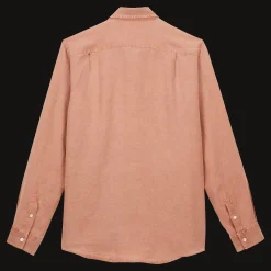 Sale Vilebrequin Men Linen Shirt Solid Pottery/Orange