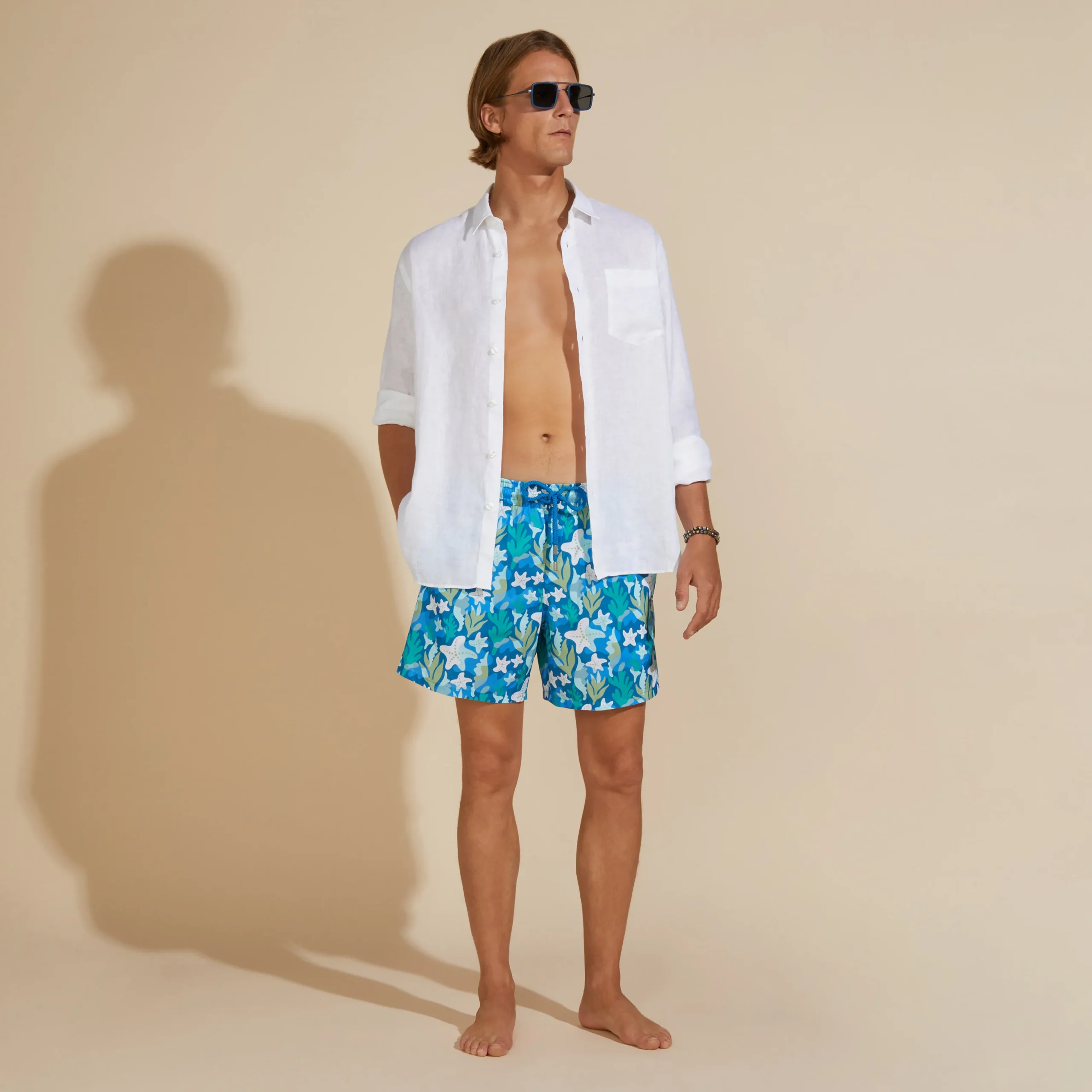 Clearance Vilebrequin Men Linen Shirt Solid White/White