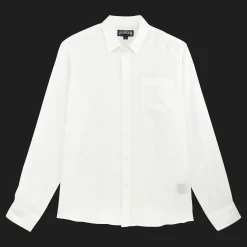 Clearance Vilebrequin Men Linen Shirt Solid White/White