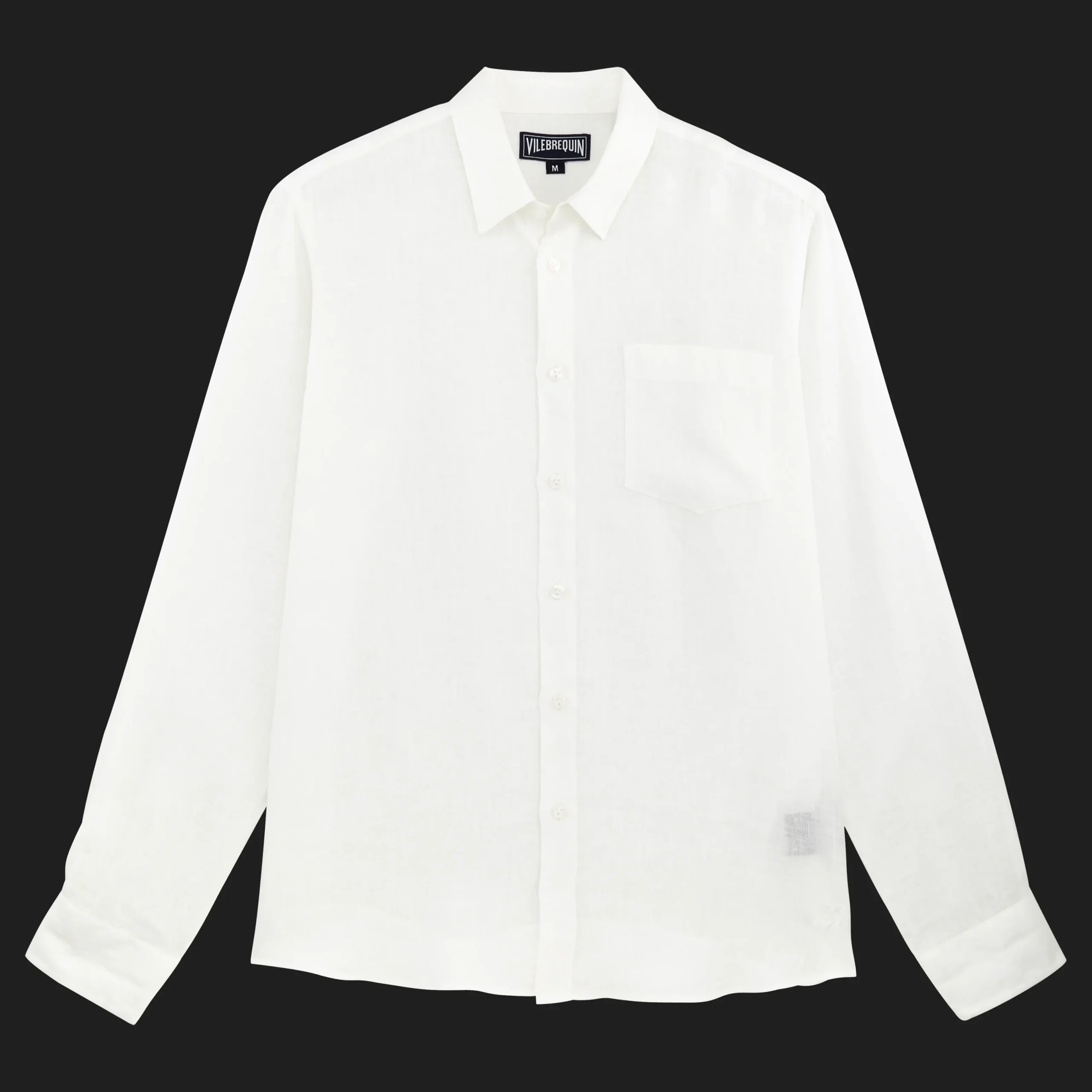 Clearance Vilebrequin Men Linen Shirt Solid White/White