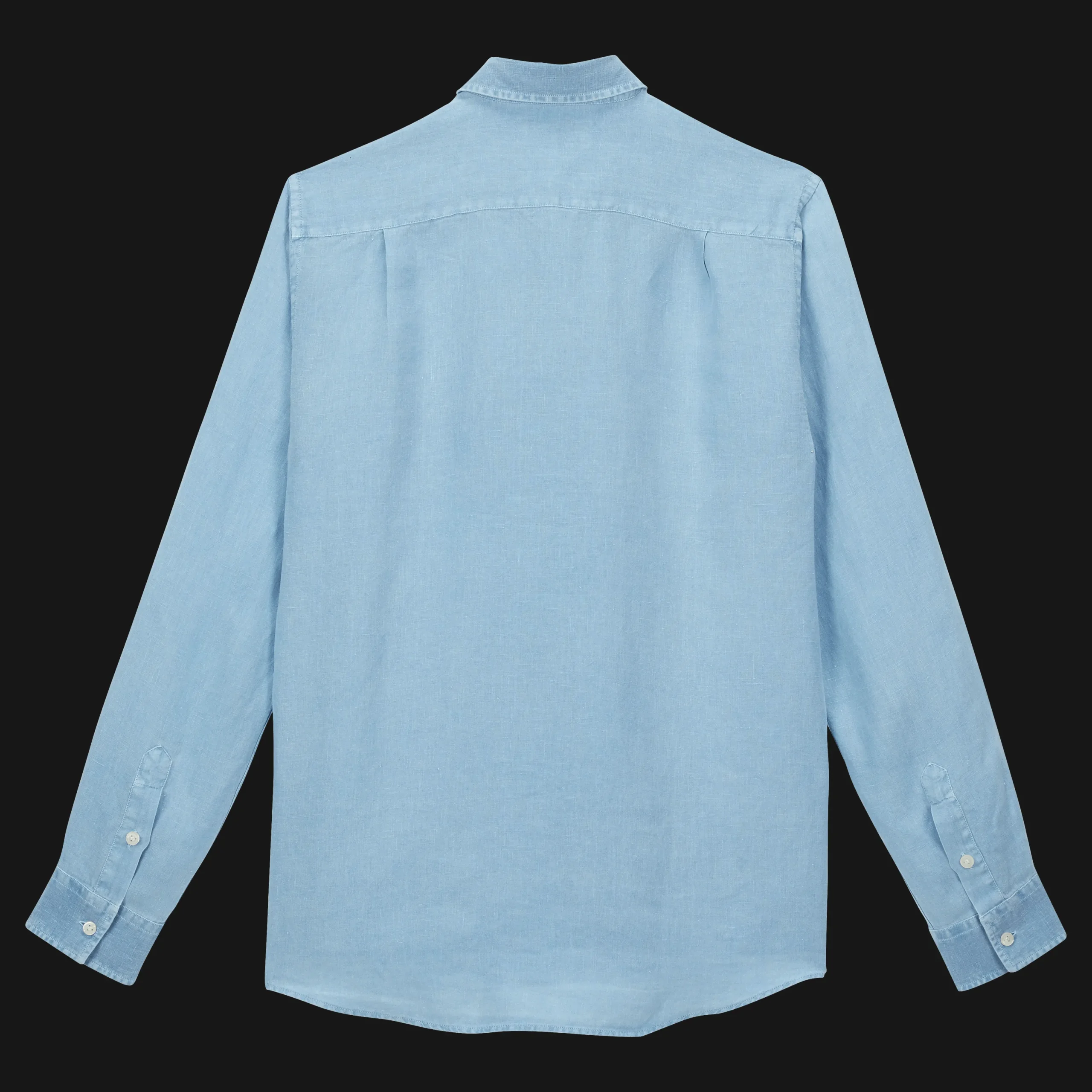 Cheap Vilebrequin Men Linen Shirt Solid Source/Blue