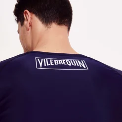 Store Vilebrequin Men Long Sleeves Zipper Rashguard Solid Navy/Blue