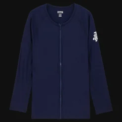 Store Vilebrequin Men Long Sleeves Zipper Rashguard Solid Navy/Blue