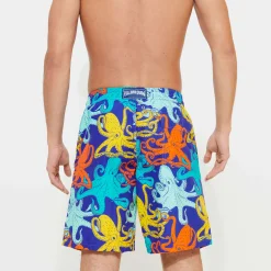Hot Vilebrequin Men Long Swim Trunks Octopussy Purple Blue/Blue