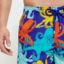 Hot Vilebrequin Men Long Swim Trunks Octopussy Purple Blue/Blue