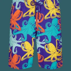 Hot Vilebrequin Men Long Swim Trunks Octopussy Purple Blue/Blue