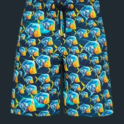 New Vilebrequin Men Long Swim Trunks Piranhas Navy/Blue