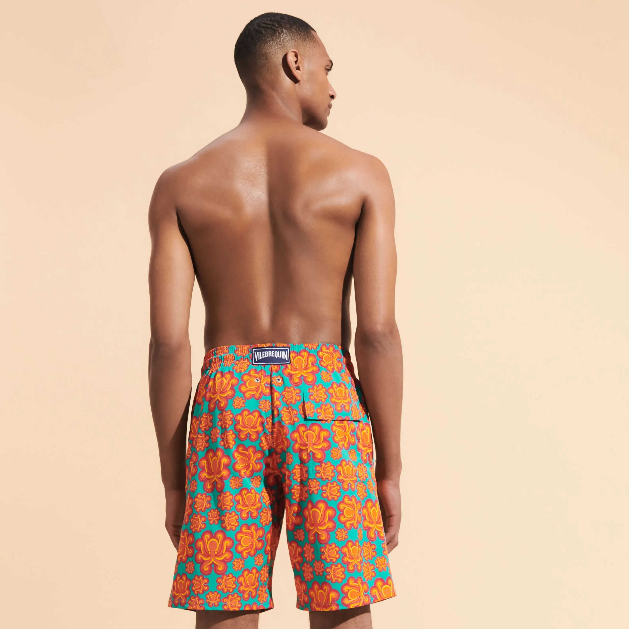 Clearance Vilebrequin Men Long Swim Trunks Poulpes Neon Tropezian Green/Green
