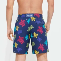 Store Vilebrequin Men Long Swim Trunks Ronde Des Tortues Navy/Blue