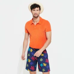 Store Vilebrequin Men Long Swim Trunks Ronde Des Tortues Navy/Blue