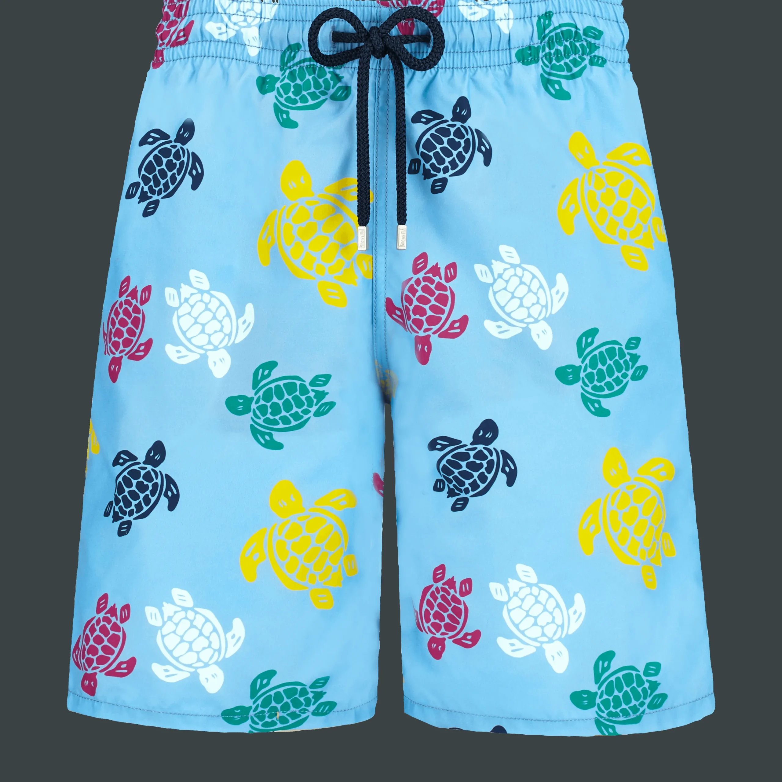 Outlet Vilebrequin Men Long Swim Trunks Ronde Des Tortues Multicolores Divine/Blue