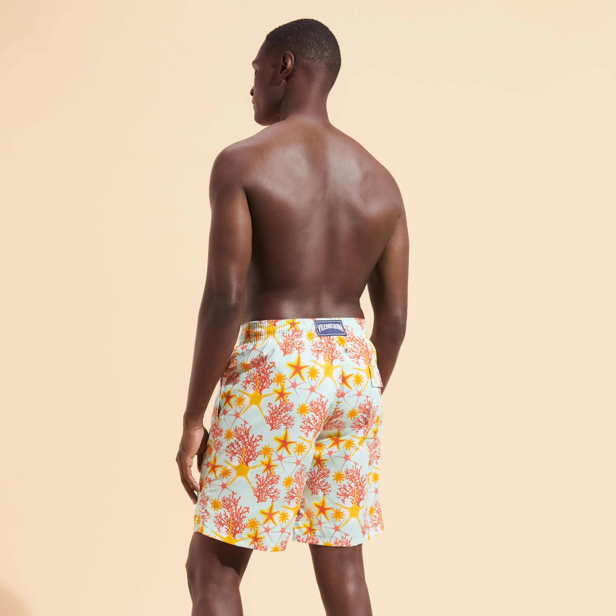 Online Vilebrequin Men Long Swim Trunks Starlettes & Coraux Thalassa/Blue