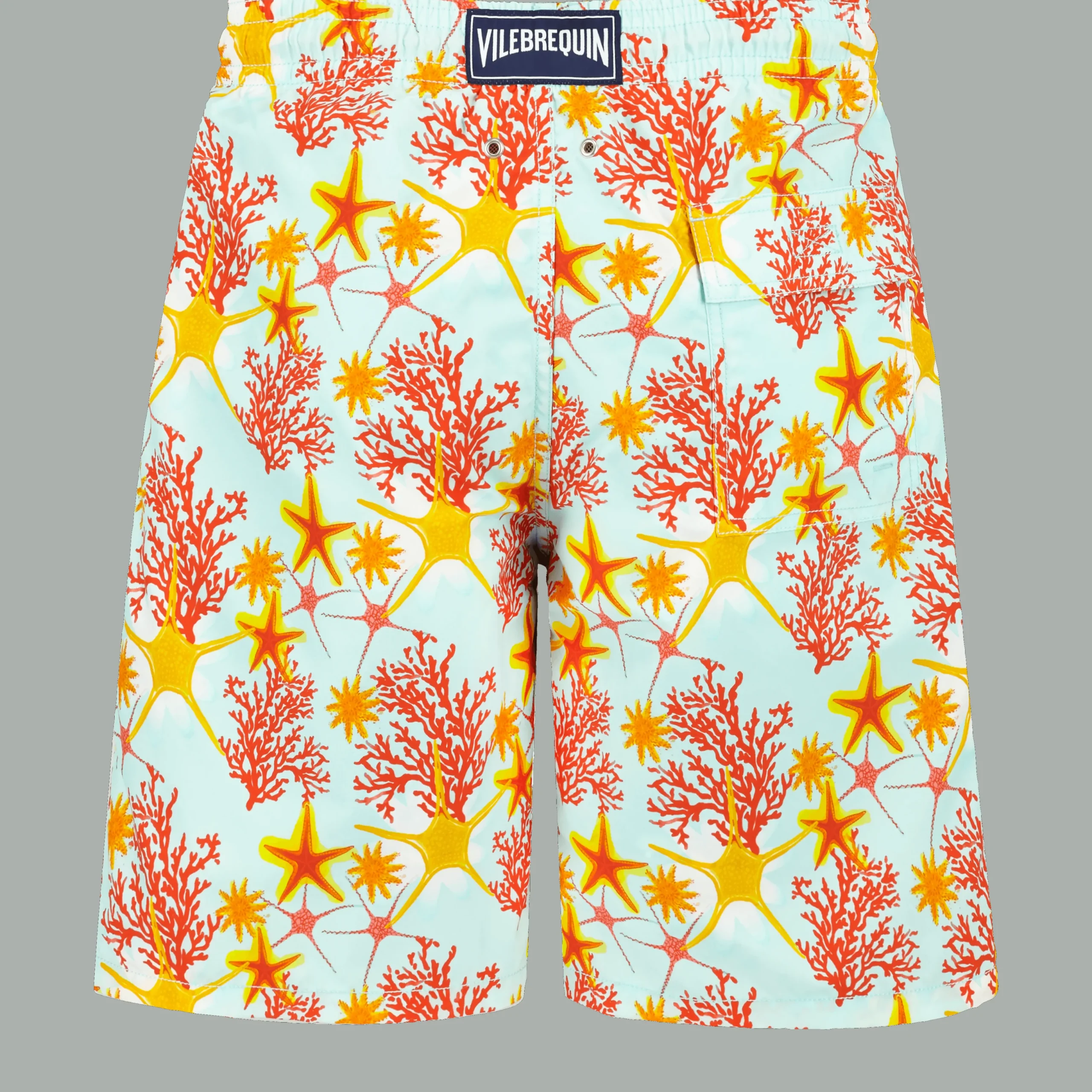 Online Vilebrequin Men Long Swim Trunks Starlettes & Coraux Thalassa/Blue