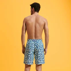 New Vilebrequin Men Long Swim Trunks Turtles Leopard Thalassa/Blue