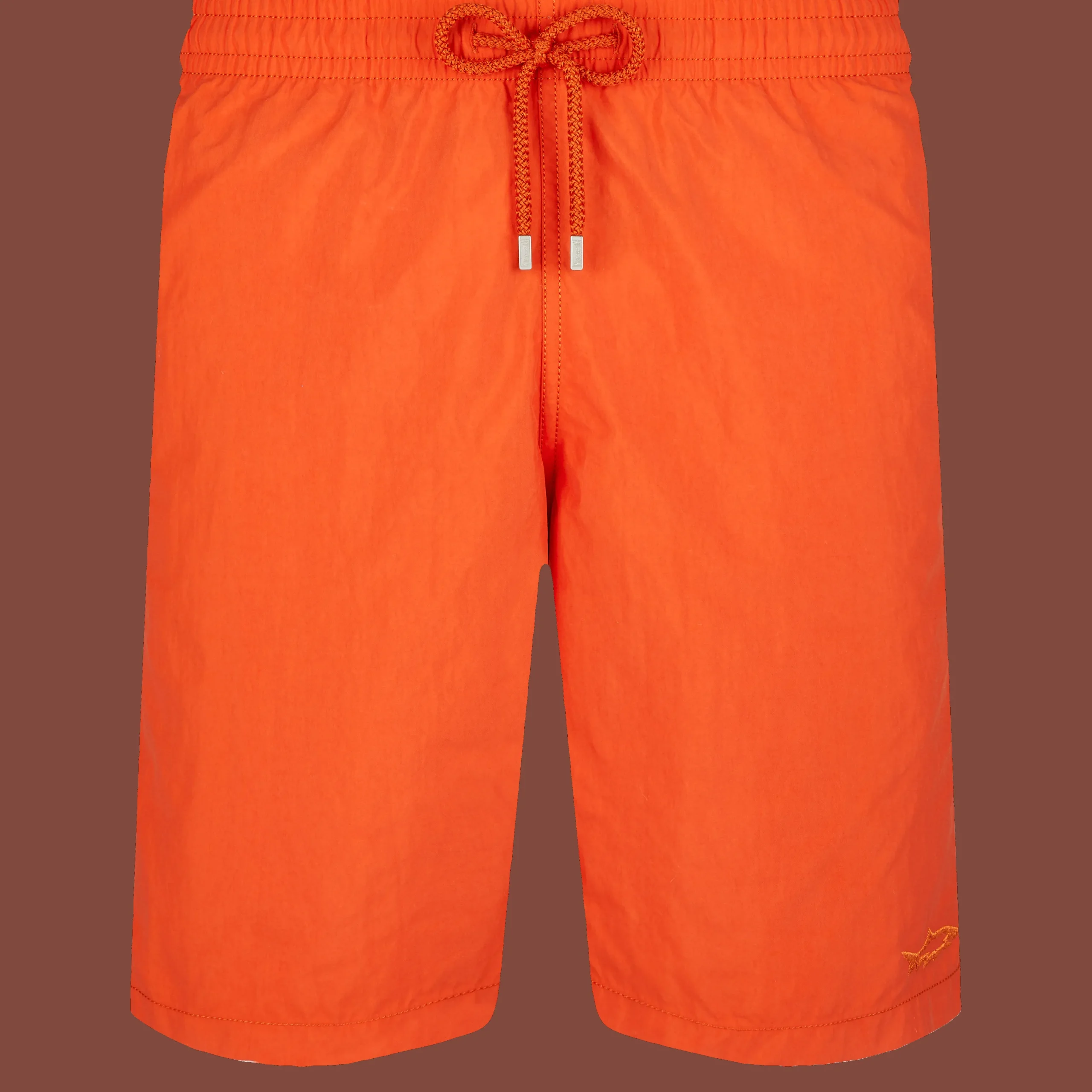 Flash Sale Vilebrequin Men Long Swim Trunks Water-Reactive Requins 3D Rust/Orange