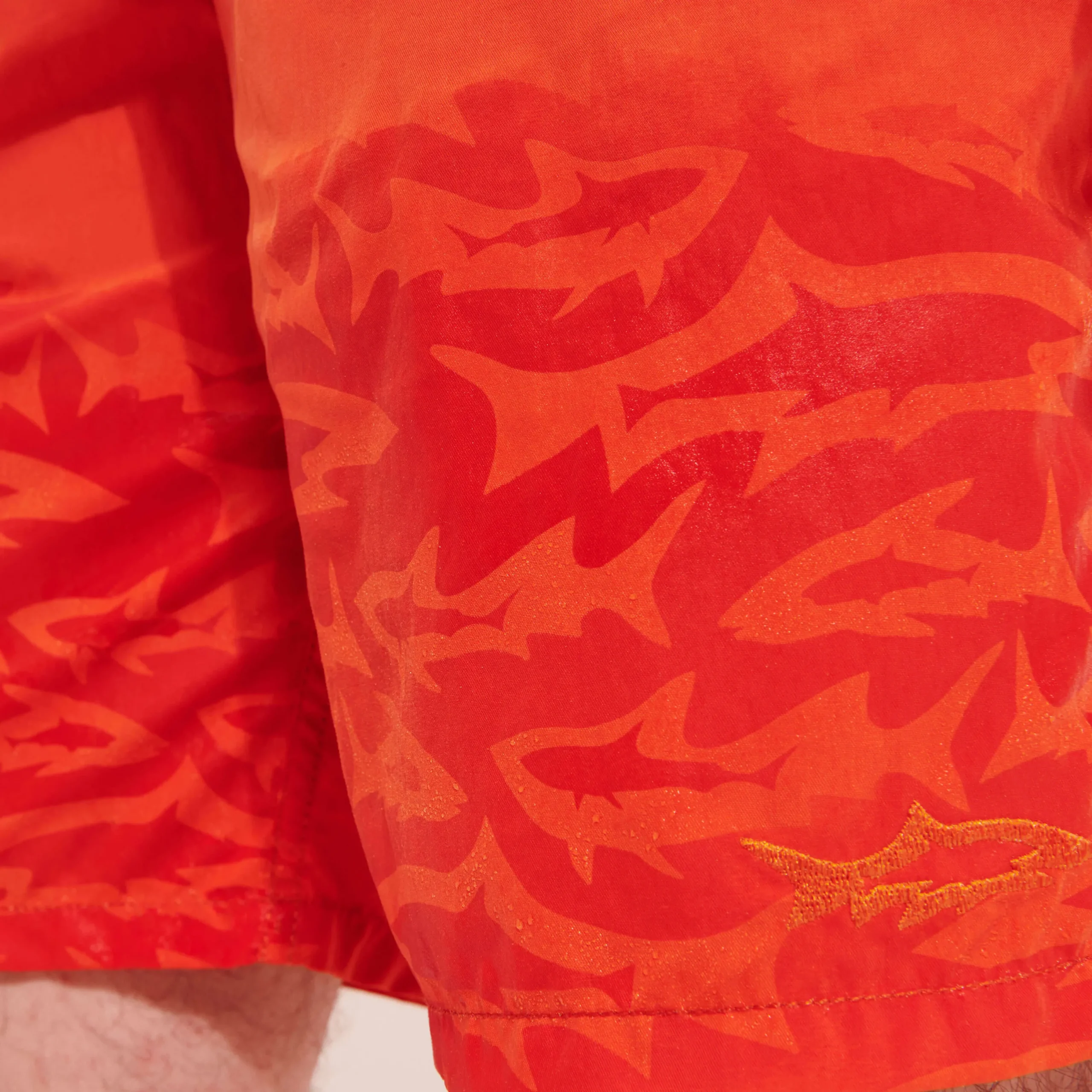 Flash Sale Vilebrequin Men Long Swim Trunks Water-Reactive Requins 3D Rust/Orange