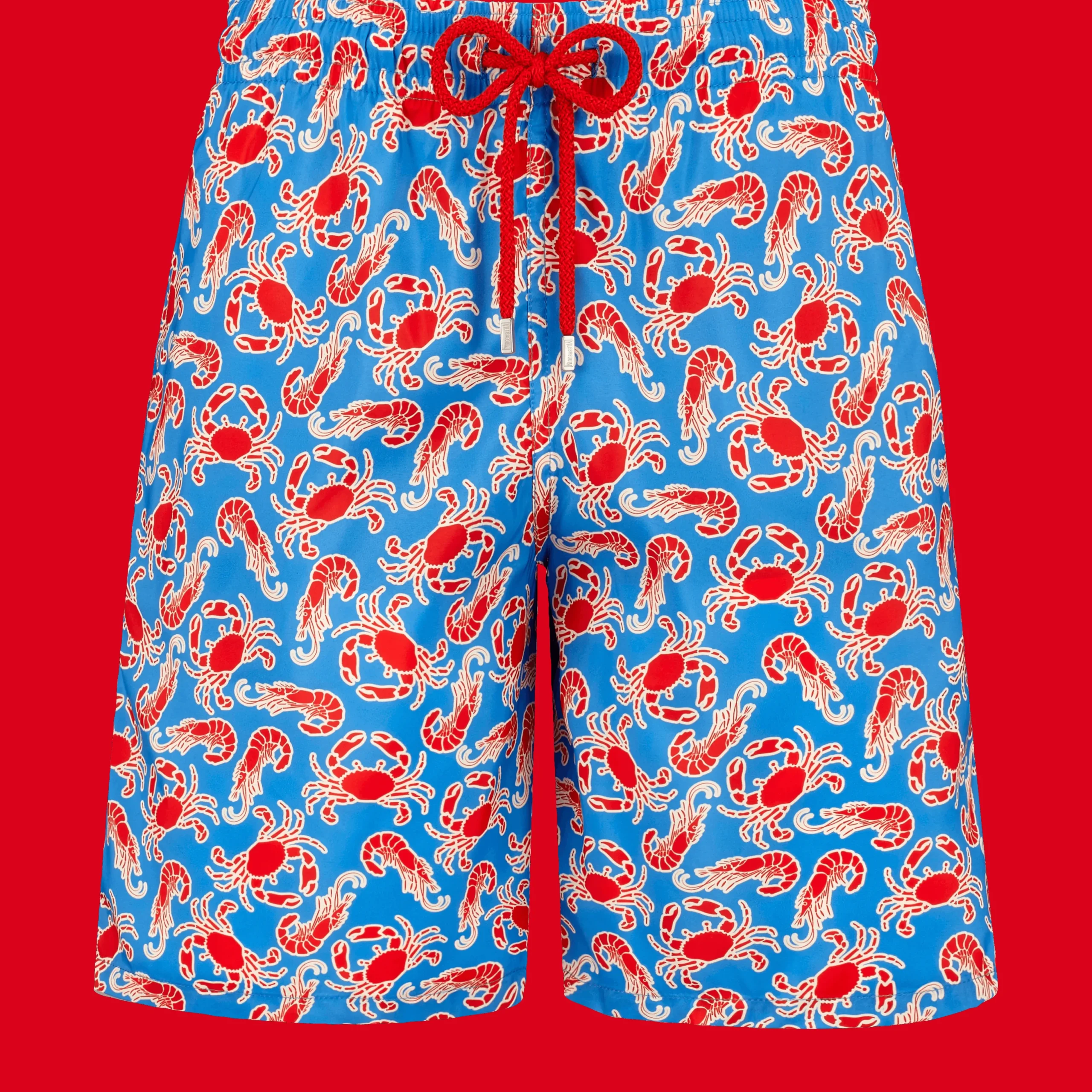 Discount Vilebrequin Men Long Swimwear Ultra-Light And Packable Crabs & Shrimps Earthenware/Blue