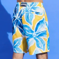 Cheap Vilebrequin Men Long Swimwear Ultra-Light And Packable Raiatea Sun/Yellow