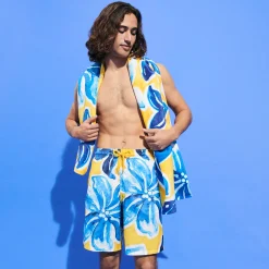Cheap Vilebrequin Men Long Swimwear Ultra-Light And Packable Raiatea Sun/Yellow