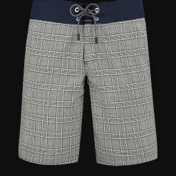 Online Vilebrequin Men Merinos Wool Long Swim Trunks Prince De Galles Navy/Blue
